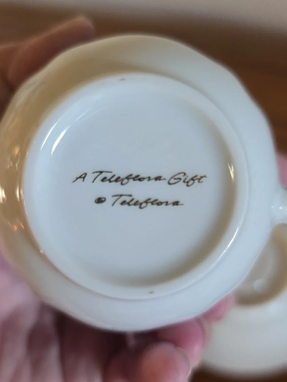 Teleflora Blue Willow Porcelain Teacup with Saucer Tote 14